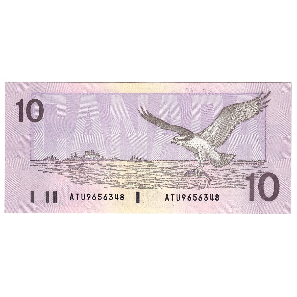 BC-57a 1989 Canada $10 Thiessen-Crow, ATU, Almost Uncirculated (AU50)