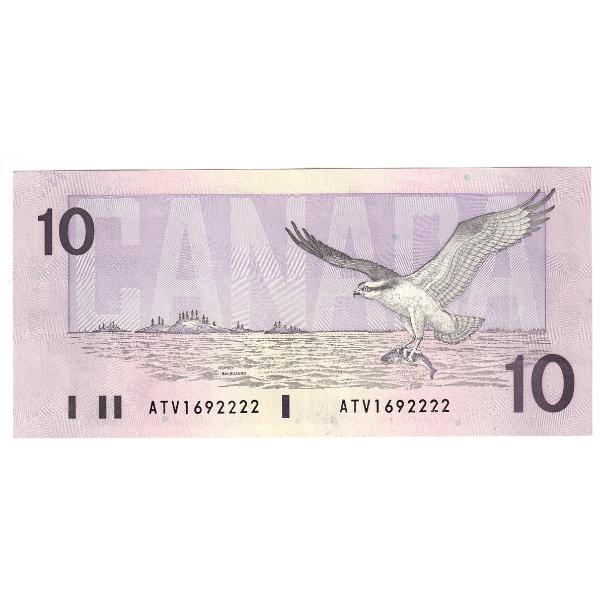 BC-57a 1989 Canada $10 Thiessen-Crow, ATV, Almost Uncirculated (AU50)