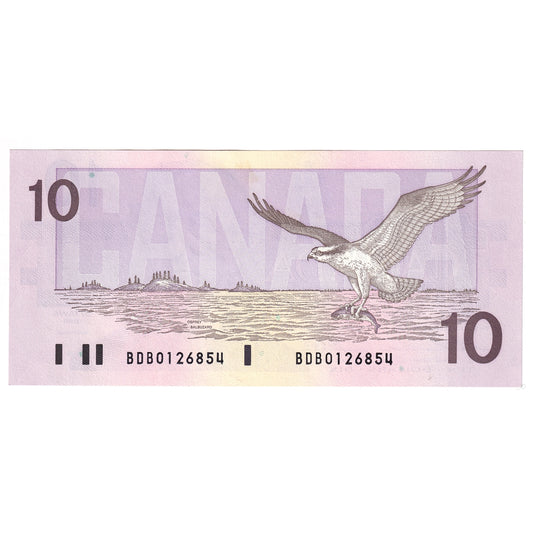 BC-57a 1989 Canada $10 Thiessen-Crow, BDB, UNC