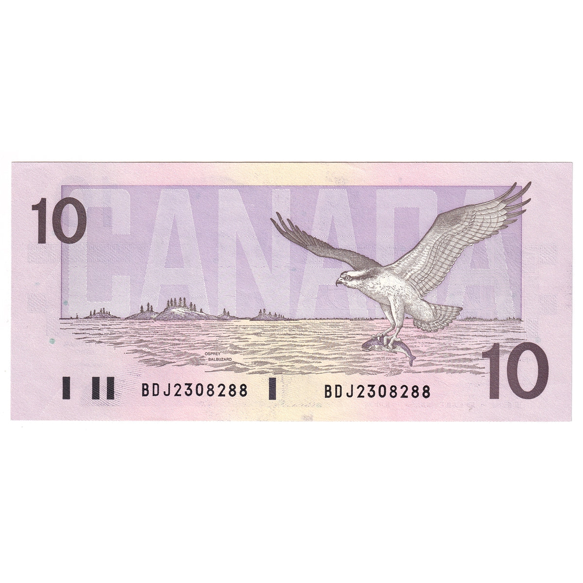 BC-57b 1989 Canada $10 Bonin-Thiessen, BDJ, AU-UNC (AU55)