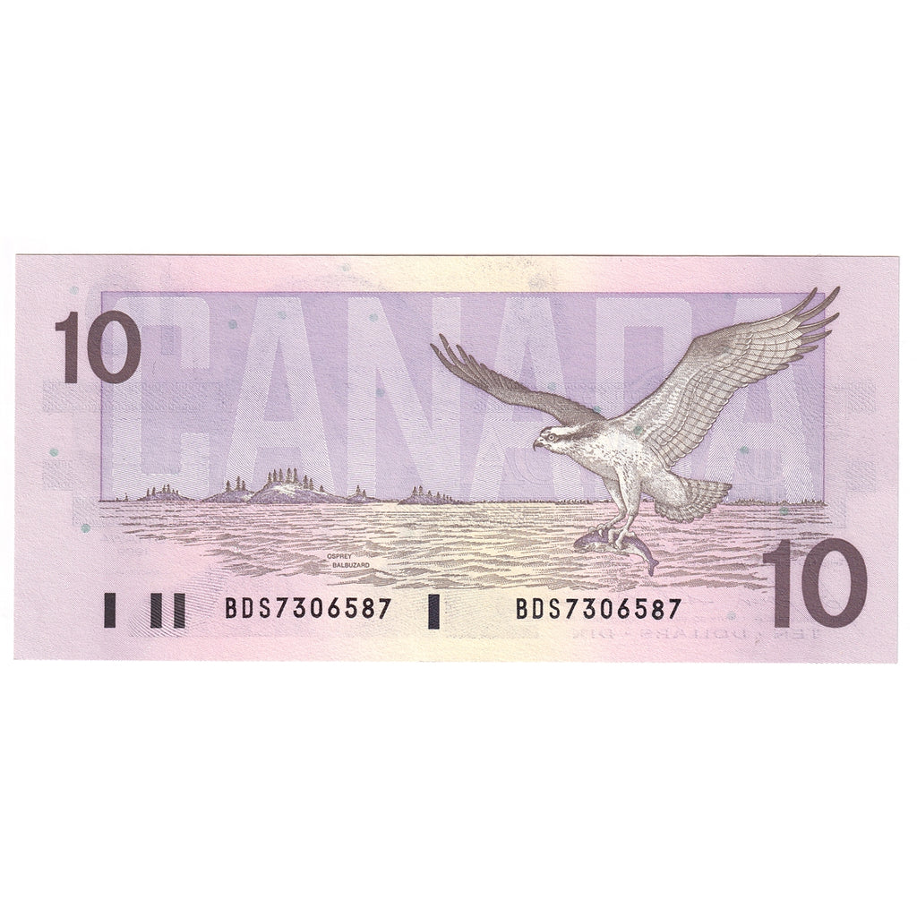 BC-57b 1989 Canada $10 Bonin-Thiessen, BDS, AU-UNC (AU55)