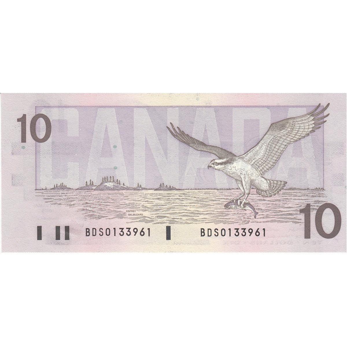 BC-57b 1989 Canada $10 Bonin-Thiessen, BDW, AU-UNC (AU55)