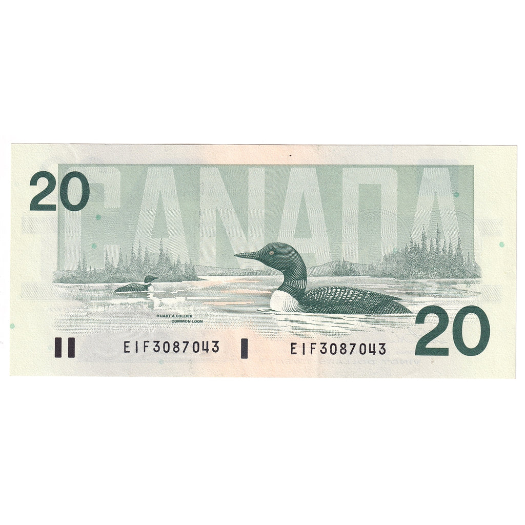BC-58a 1991 Canada $20 Thiessen-Crow, EIF, Almost Uncirculated (AU50)