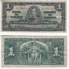 BC-21b 1937 Canada $1 Gordon-Towers, Narrow Panel, H/A, Very Fine (VF20)
