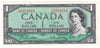 BC-37b 1954 Canada $1 Beattie-Rasminsky, K/N, Almost Uncirculated (AU50)