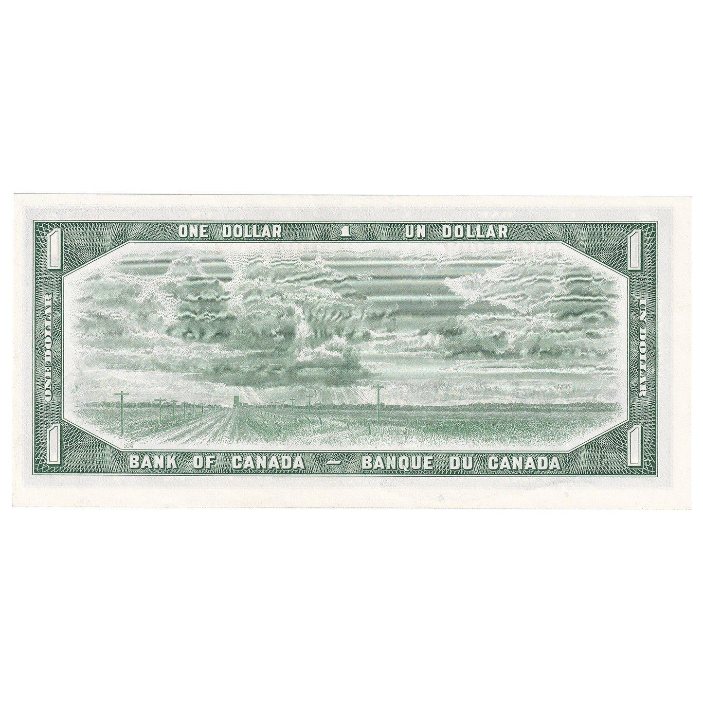 BC-37b 1954 Canada $1 Beattie-Rasminsky, Z/N, AU-UNC (AU55)