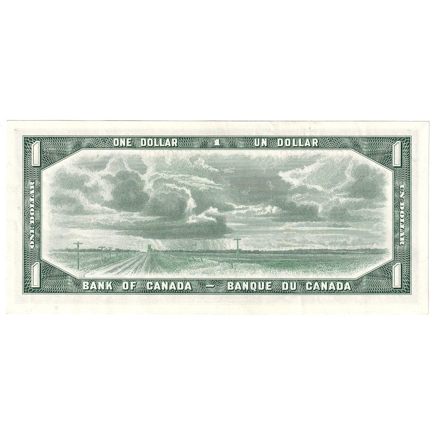BC-37b 1954 Canada $1 Beattie-Rasminsky, V/O, AU-UNC (AU55)