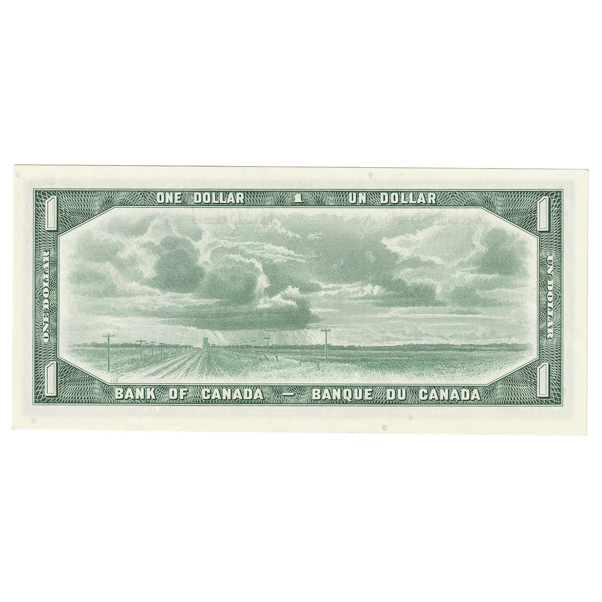 BC-37b 1954 Canada $1 Beattie-Rasminsky, Y/O, Almost Uncirculated (AU50)