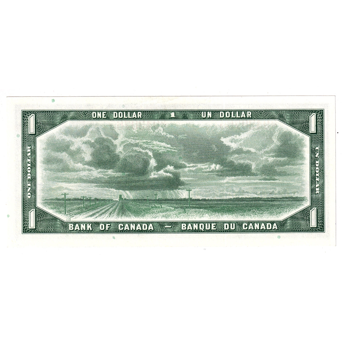 BC-37b 1954 Canada $1 Beattie-Rasminsky, C/Y, AU-UNC (AU55)