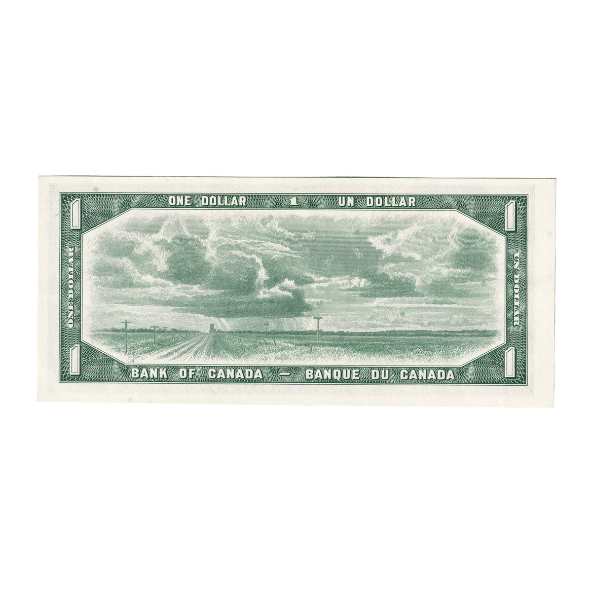 BC-37b 1954 Canada $1 Beattie-Rasminsky, J/Y, AU-UNC (AU55)