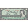BC-37b 1954 Canada $1 Beattie-Rasminsky, L/Y, Almost Uncirculated (AU50)