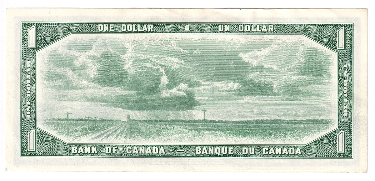 BC-37b 1954 Canada $1 Beattie-Rasminsky, M/Y, Almost Uncirculated (AU50)