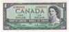 BC-37b-i 1954 Canada $1 Beattie-Rasminsky, X/M, Almost Uncirculated (AU50)