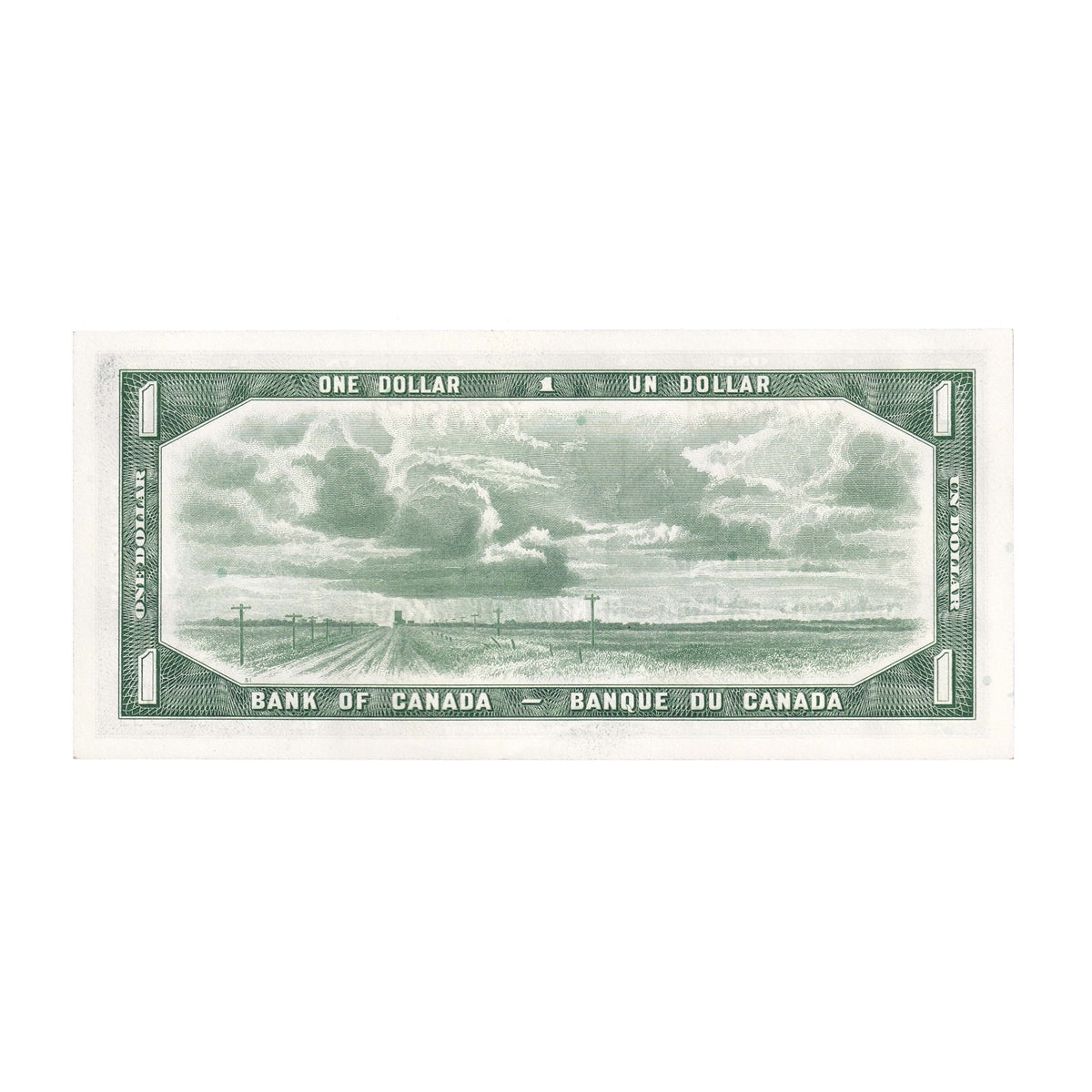 BC-37b-i 1954 Canada $1 Beattie-Rasminsky, Y/M, AU-UNC (AU55)