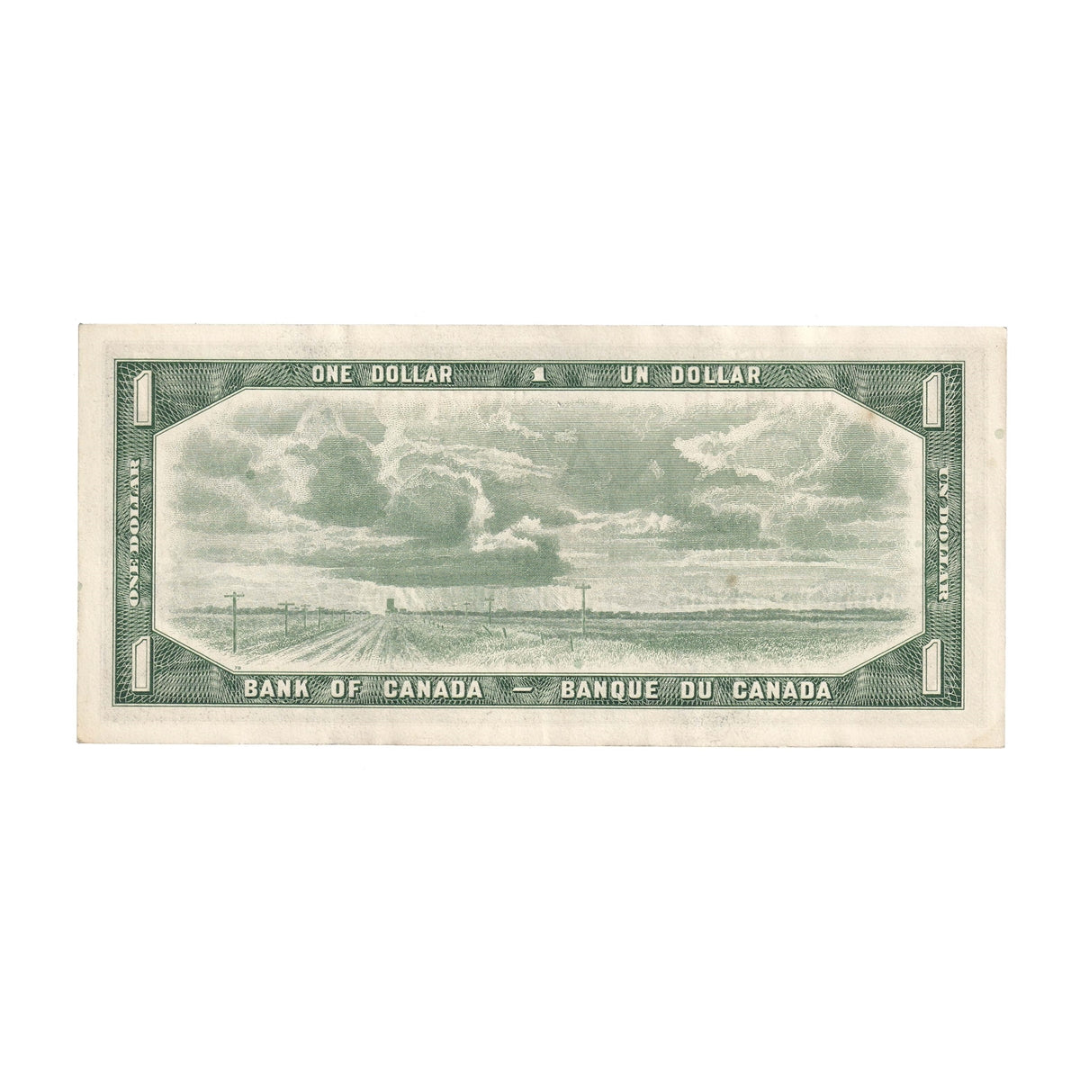 BC-37b-i 1954 Canada $1 Beattie-Rasminsky, U/P, Almost Uncirculated (AU50)