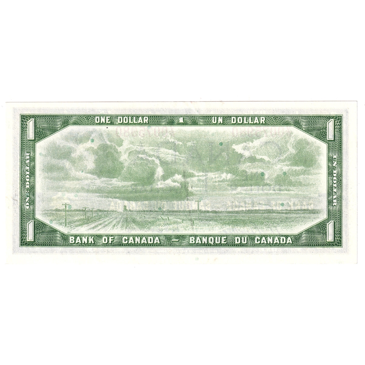 BC-37b-i 1954 Canada $1 Beattie-Rasminsky, V/P, Almost Uncirculated (AU50)