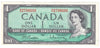 BC-37b-i 1954 Canada $1 Beattie-Rasminsky, M/Z, Almost Uncirculated (AU50)