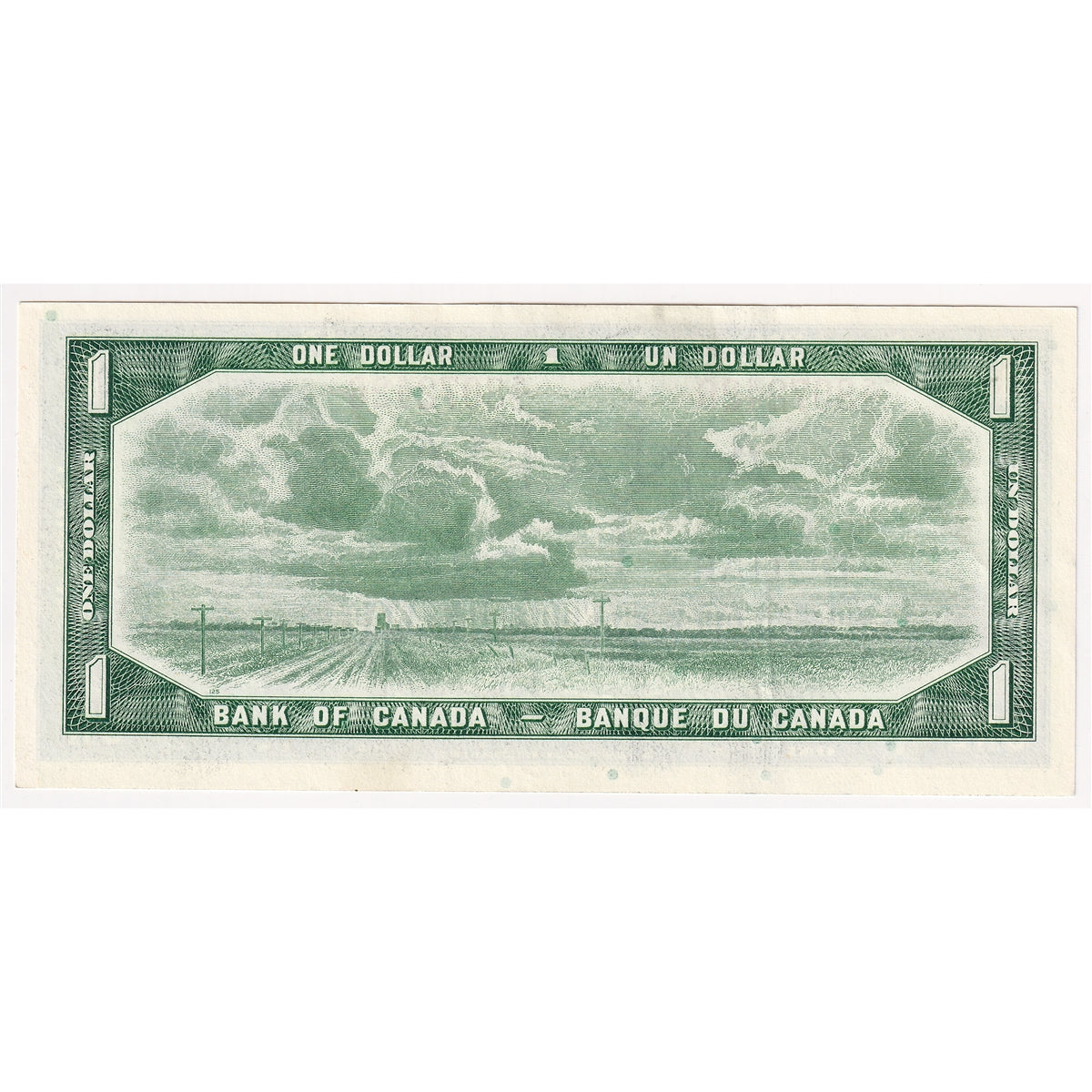 BC-37b-i 1954 Canada $1 Beattie-Rasminsky, S/Z, Almost Uncirculated (AU50)