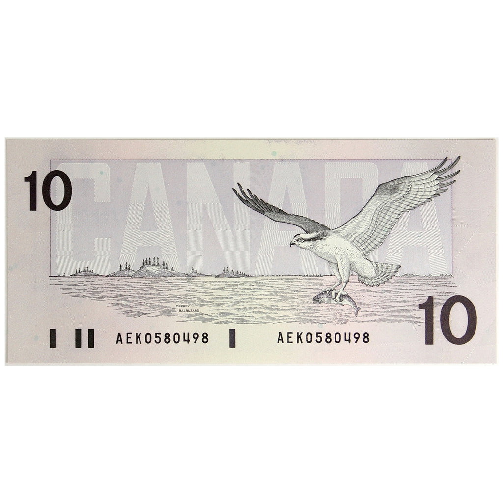 BC-57a 1989 Canada $10 Thiessen-Crow, AEK, Uncirculated (MS60)