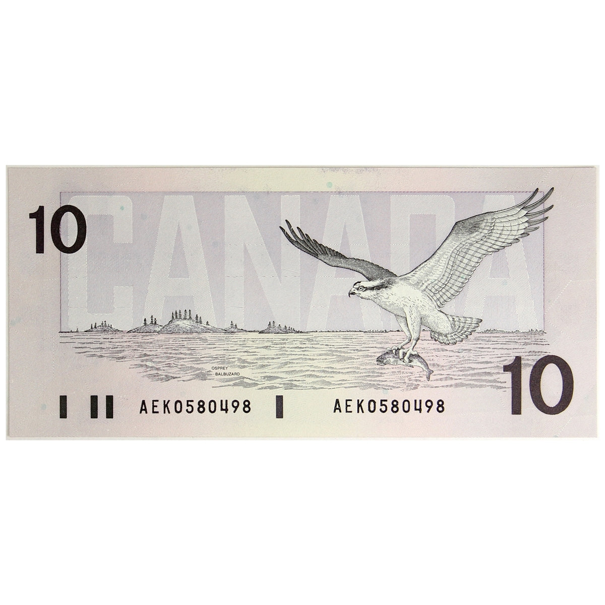 BC-57a 1989 Canada $10 Thiessen-Crow, AEK, Uncirculated (MS60)