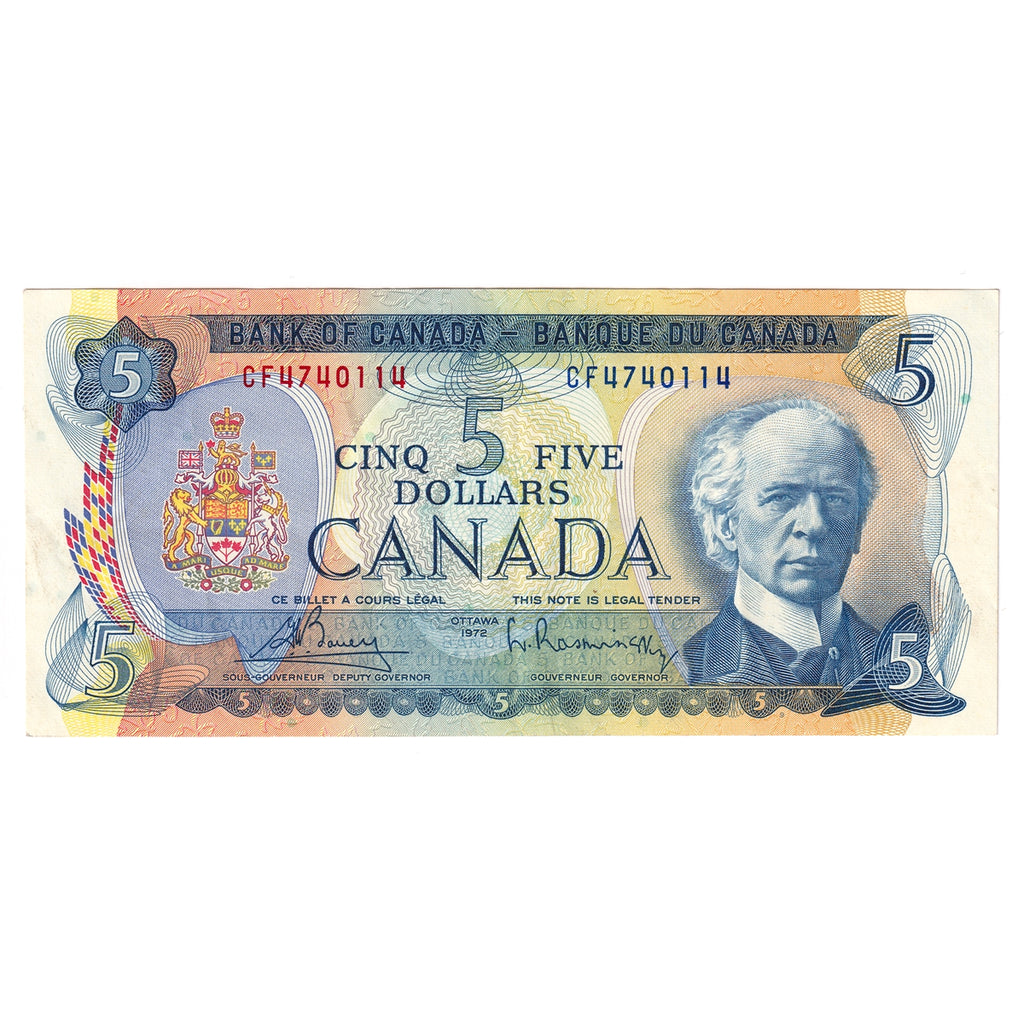 BC-48a 1972 Canada $5 Bouey-Rasminsky, CF, Extra Fine (EF40)