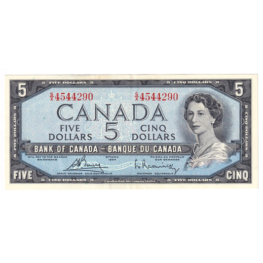 BC-39c 1954 Canada $5 Bouey-Rasminsky, S/X, EF-AU (EF45)