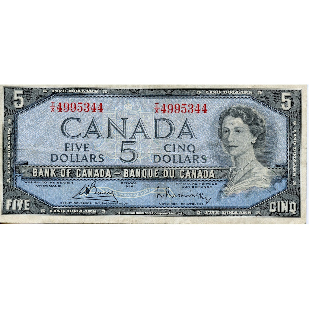 BC-39c 1954 Canada $5 Bouey-Rasminsky, T/X, VF