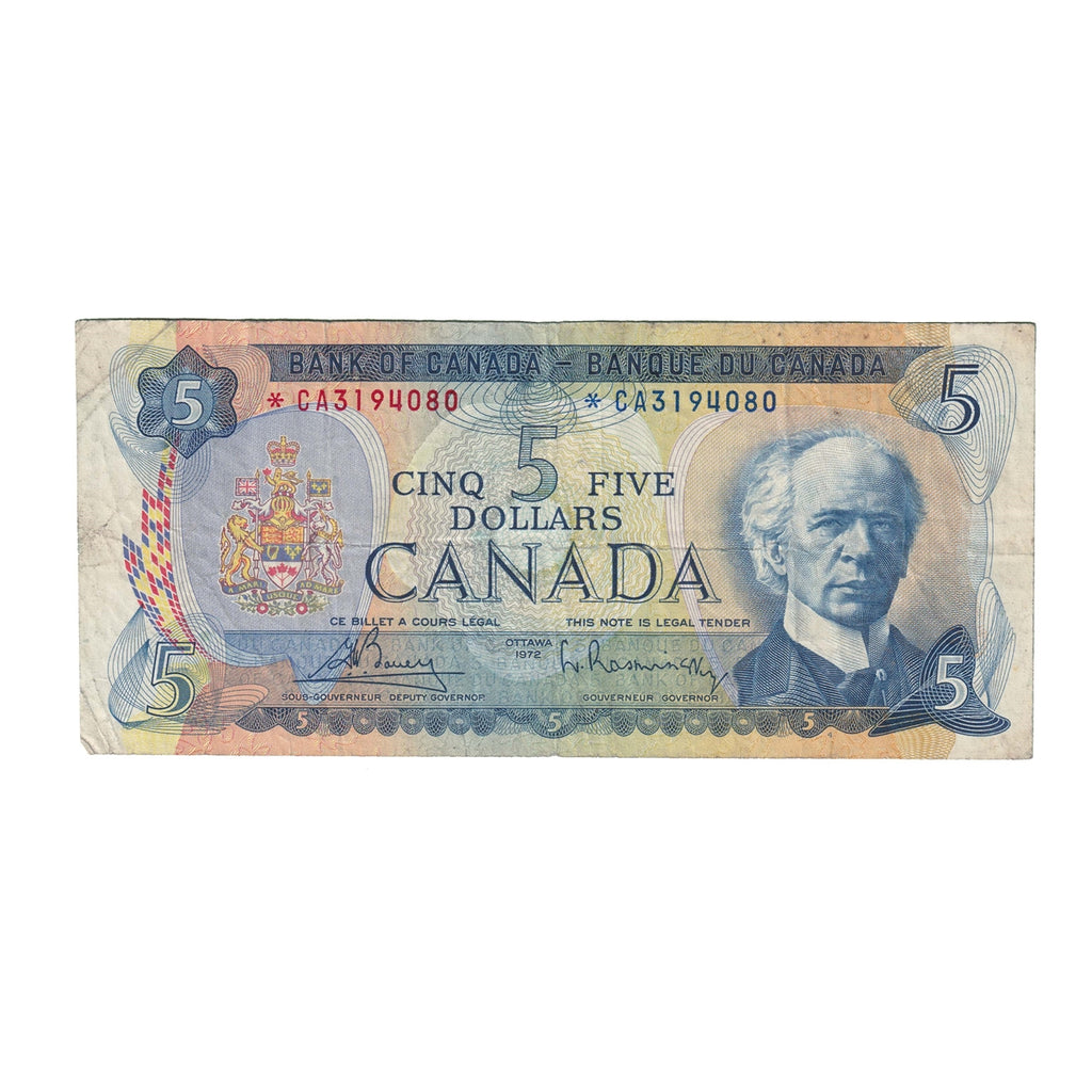 BC-48aA 1972 Canada $5 Bouey-Rasminsky, *CA Below 3.28M, F-VF (F15)