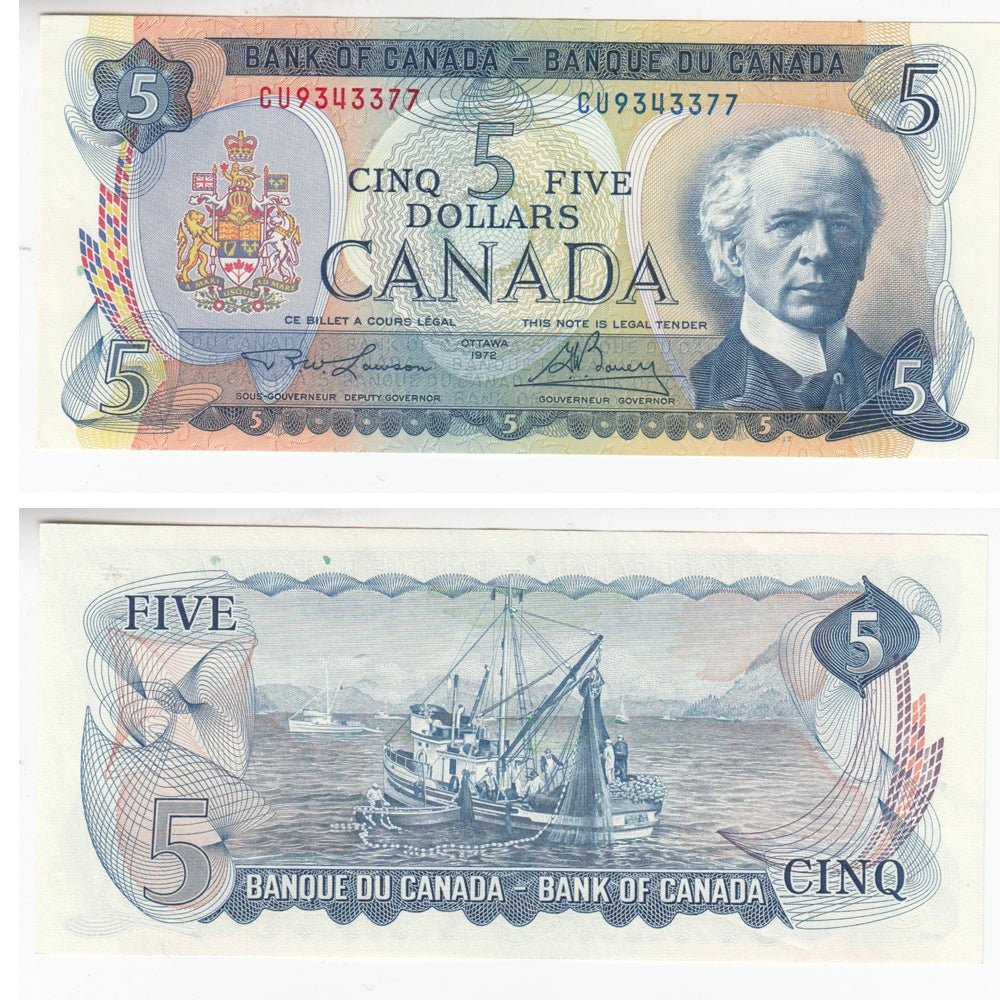 BC-48b 1972 Canada $5 Lawson-Bouey, CU, Uncirculated (MS60)