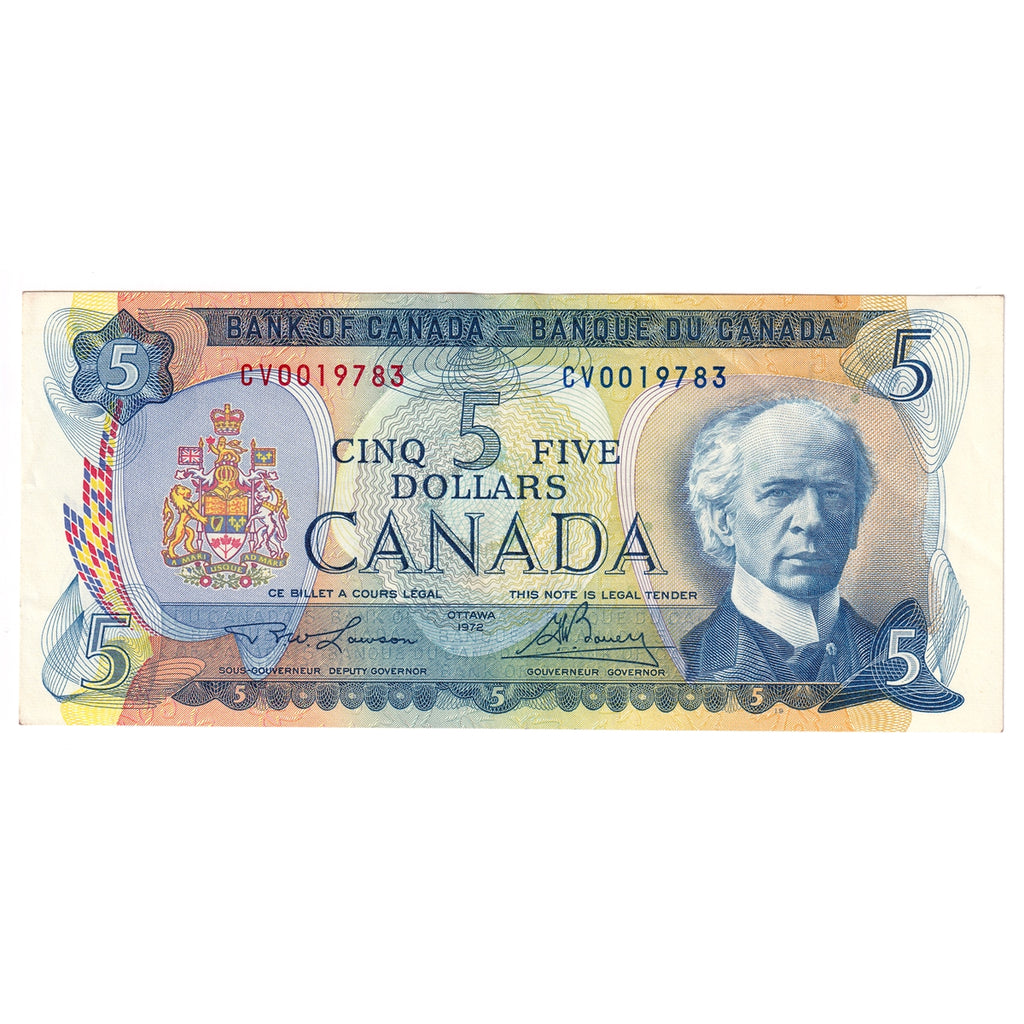 BC-48b 1972 Canada $5 Lawson-Bouey, CV, Almost Uncirculated (AU50)