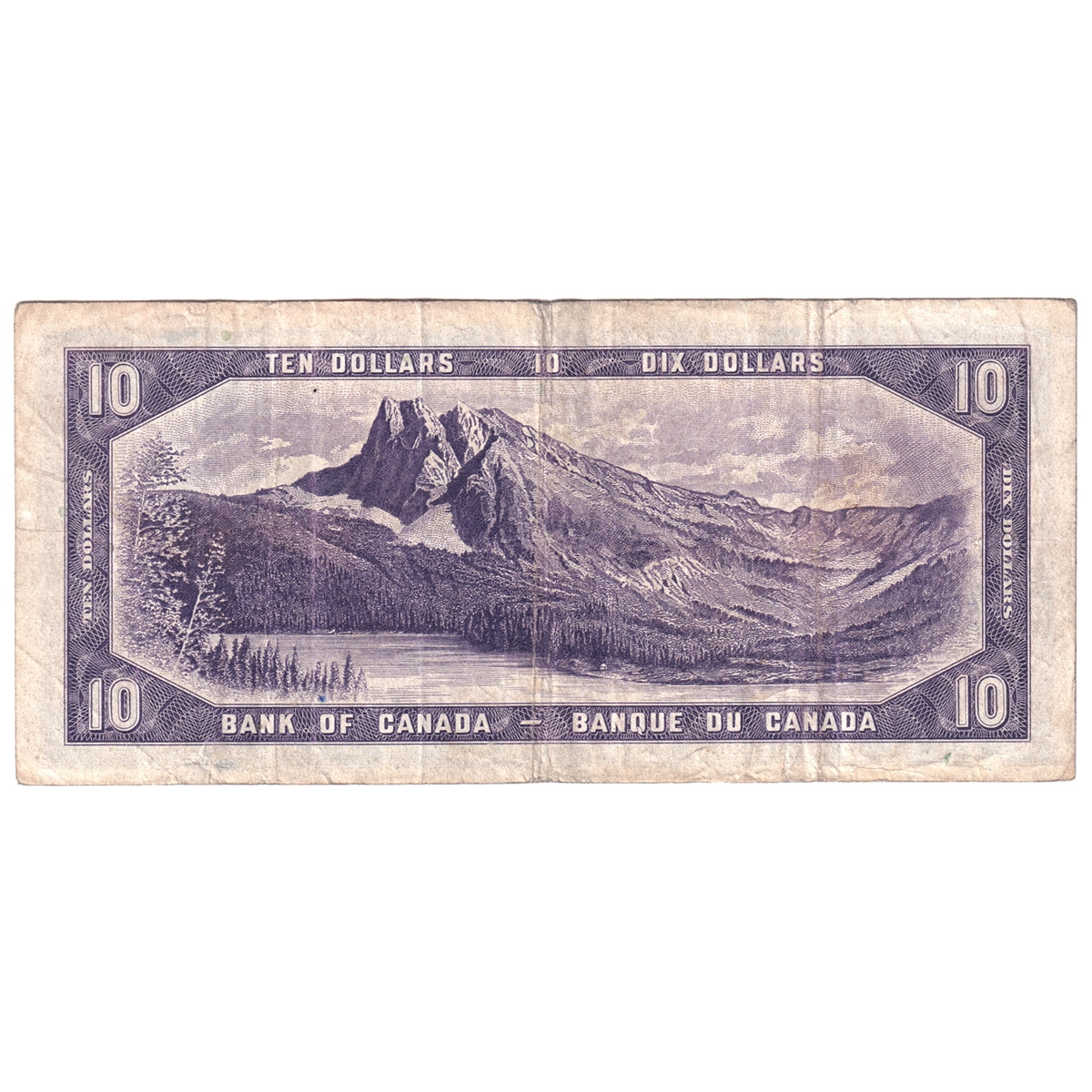 BC-32b 1954 Canada $10 Beattie-Coyne, Devil's Face, J/D, Fine (F12)
