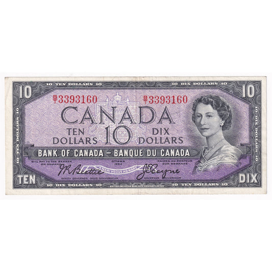 BC-40a 1954 Canada $10 Beattie-Coyne, B/T, Very Fine (VF20)