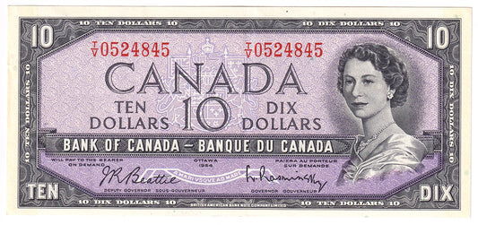 BC-40b 1954 Canada $10 Beattie-Rasminsky, T/V, EF