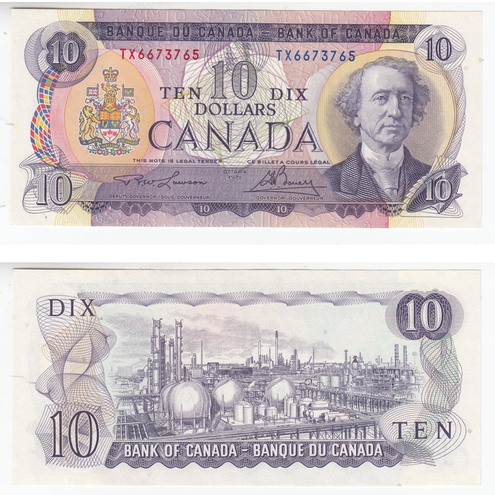 BC-49c 1971 Canada $10 Lawson-Bouey, TX, Choice Uncirculated (CUNC63)