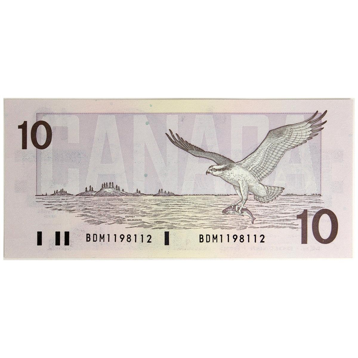 BC-57b 1989 Canada $10 Bonin-Thiessen, BDM, AU