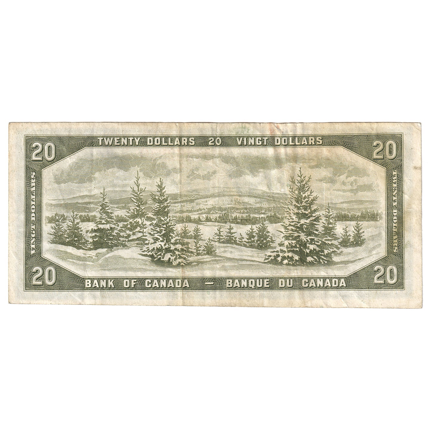 BC-33b 1954 Canada $20 Beattie-Coyne, Devil's Face, B/E, VF-EF (VF30)