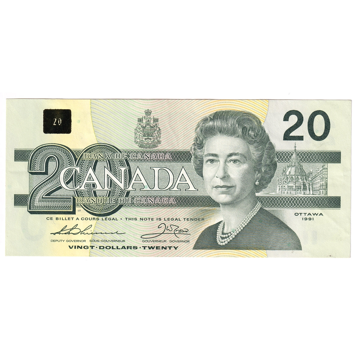 BC-58a 1991 Canada $20 Thiessen-Crow, ESB, CIRC