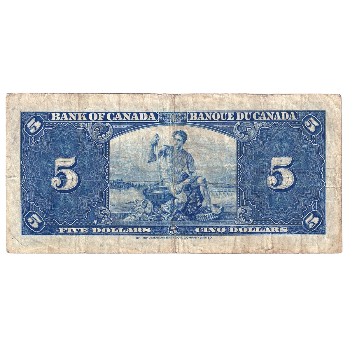 BC-23b 1937 Canada $5 Gordon-Towers, O/C, Fine (F12)