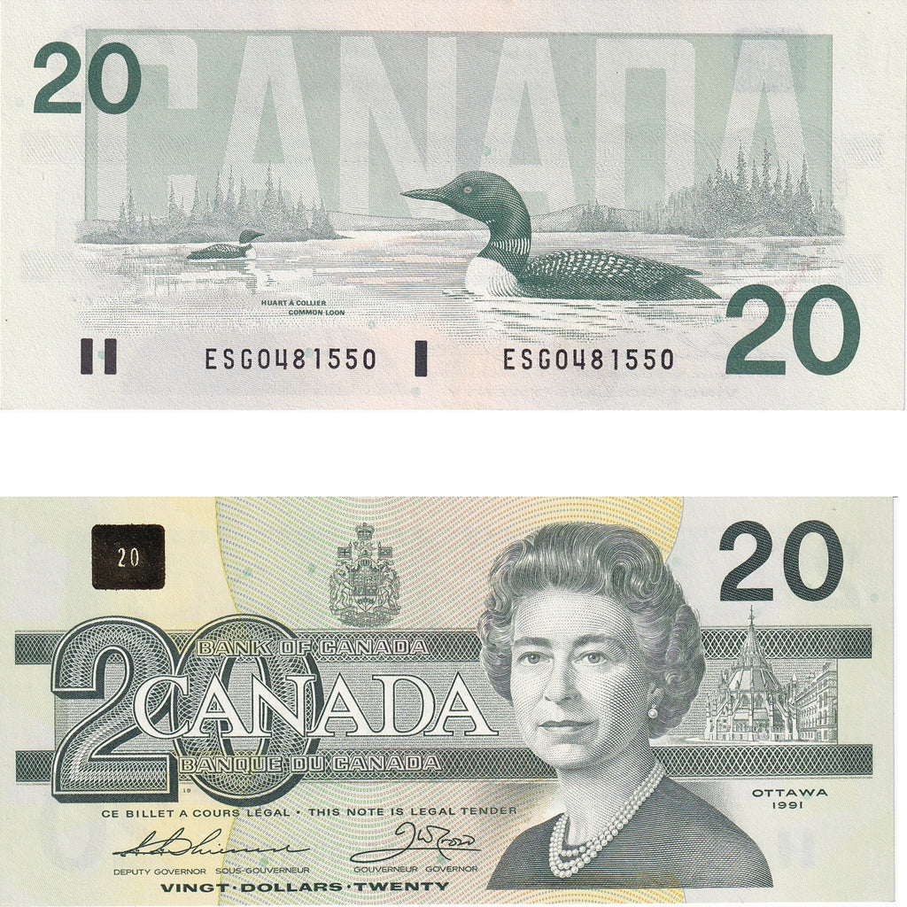 BC-58a 1991 Canada $20 Thiessen-Crow, ESG, Uncirculated (MS60)