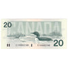 BC-58aA 1991 Canada $20 Thiessen-Crow, EIX Without Serifs, UNC
