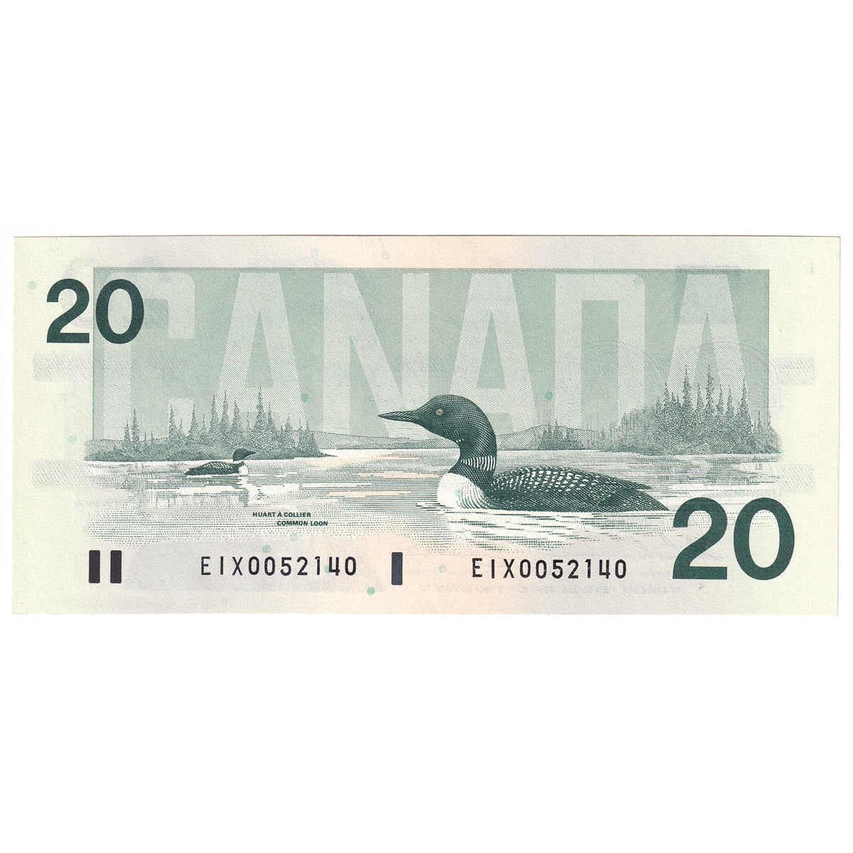 BC-58aA 1991 Canada $20 Thiessen-Crow, EIX Without Serifs, UNC