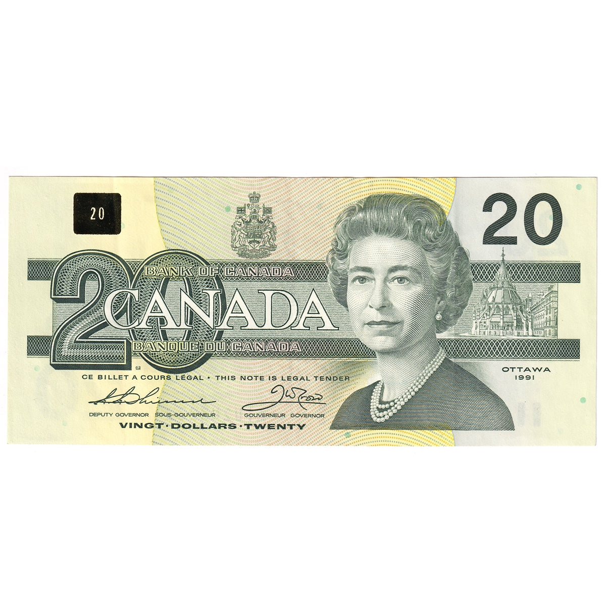 BC-58a-ii 1991 Canada $20 Thiessen-Crow, AIU, CIRC