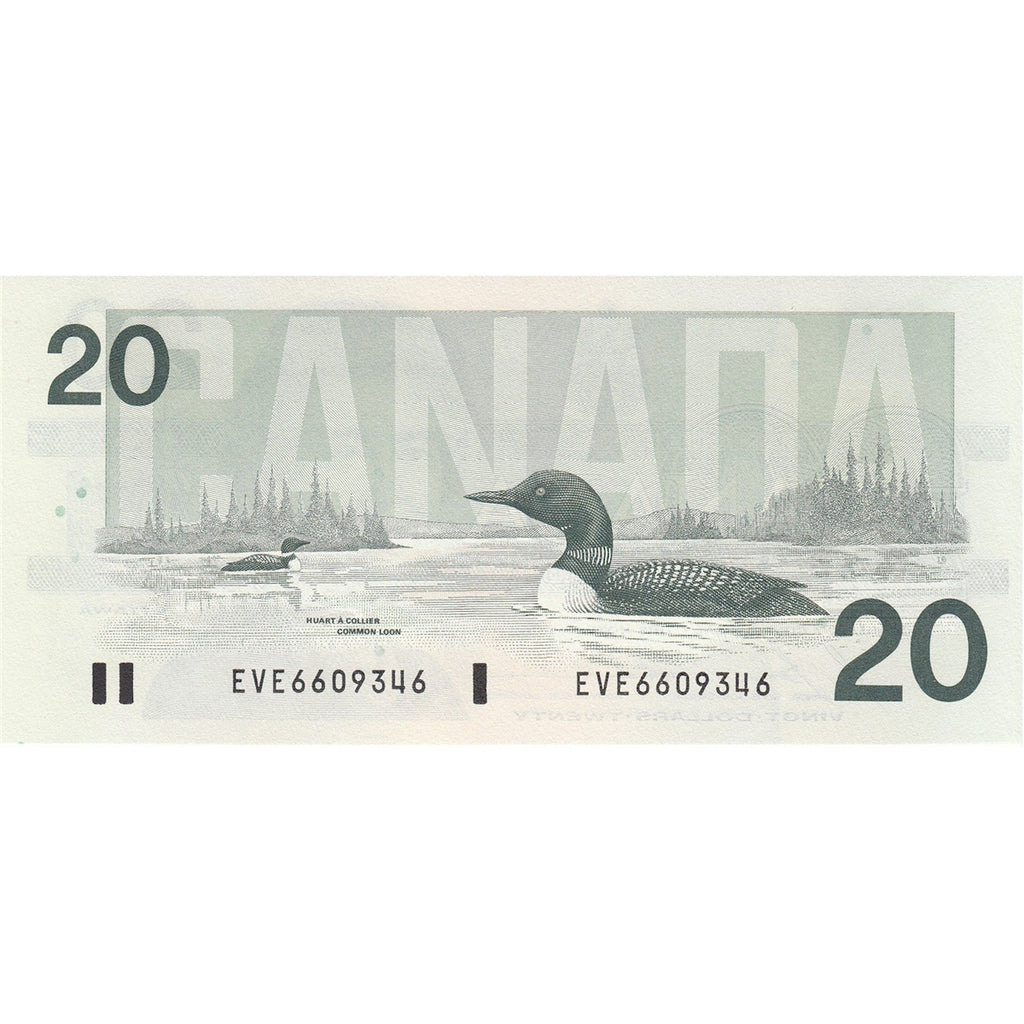 BC-58b 1991 Canada $20 Bonin-Thiessen, EVE, Choice Uncirculated (CUNC63)