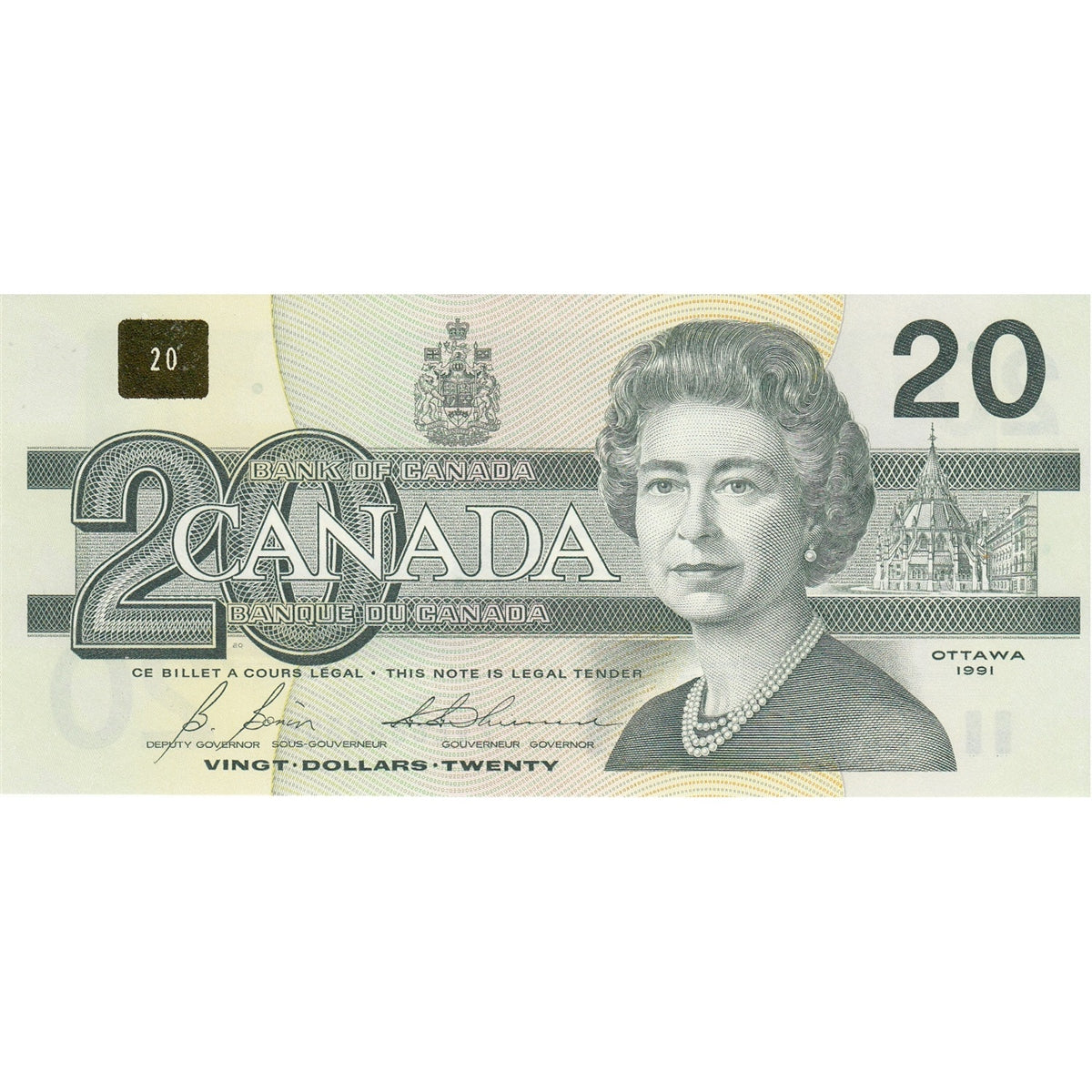 BC-58b 1991 Canada $20 Bonin-Thiessen, EVE, Choice Uncirculated (CUNC63)