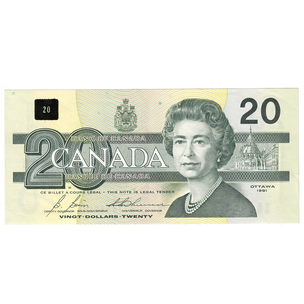 BC-58b-i 1991 Canada $20 Bonin-Thiessen, AIY, CIRC