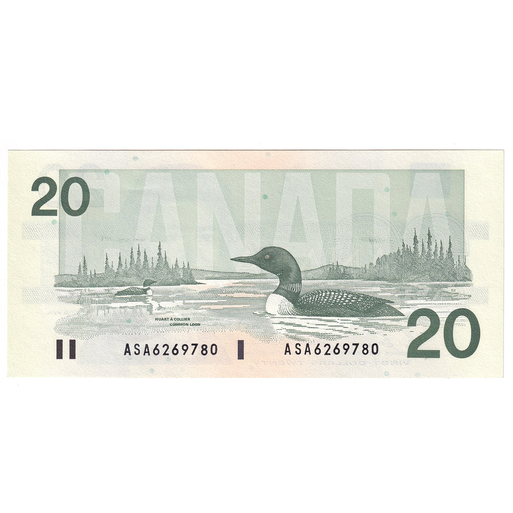 BC-58b-i 1991 Canada $20 Bonin-Thiessen, ASA, AU-UNC (AU55)