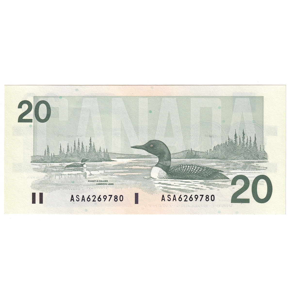 BC-58b-i 1991 Canada $20 Bonin-Thiessen, ASA, AU-UNC (AU55)