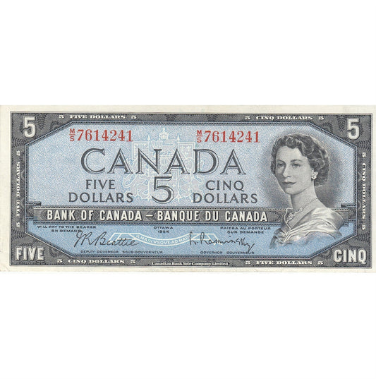 BC-39b 1954 Canada $5 Beattie-Rasminsky, M/S, VF-EF
