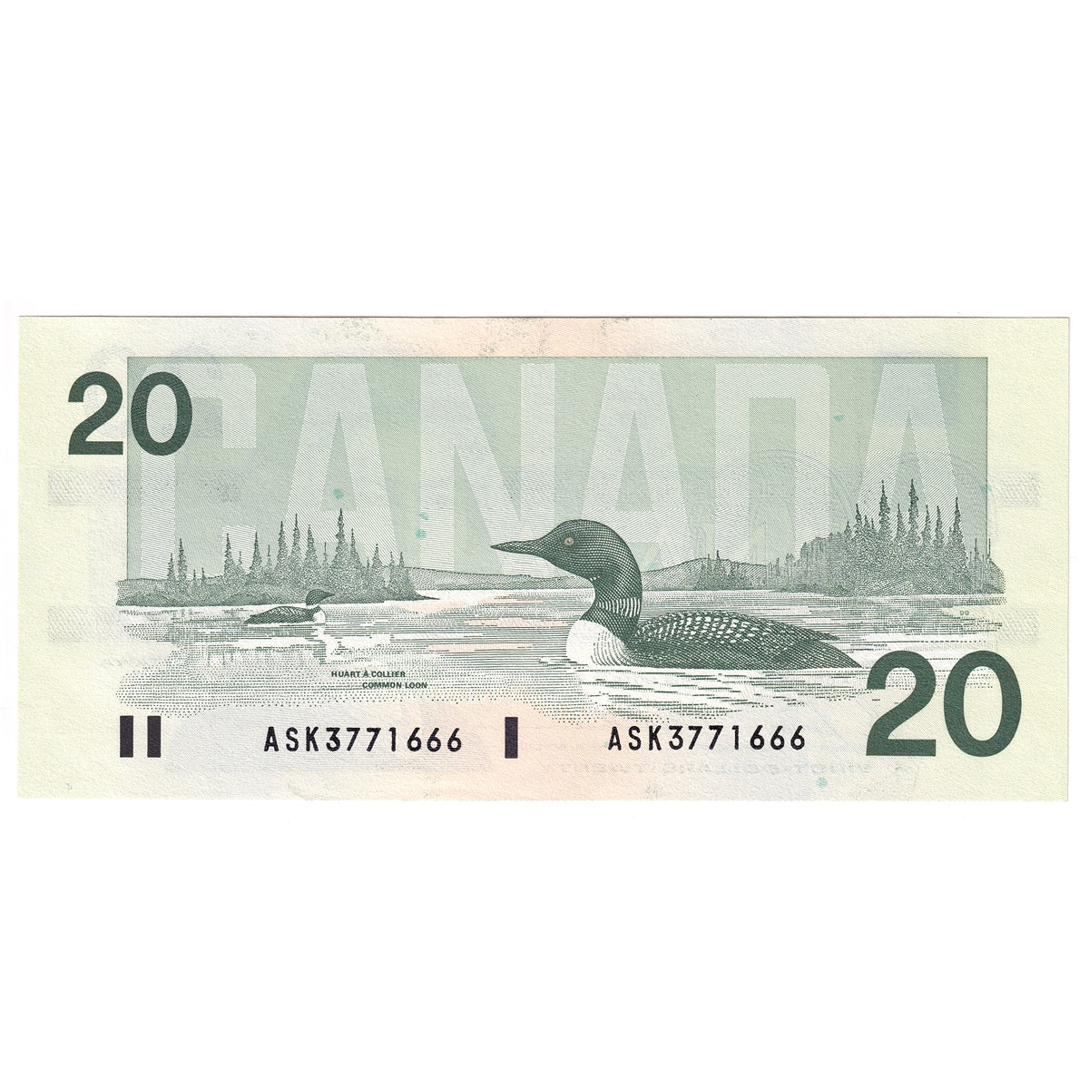 BC-58b-i 1991 Canada $20 Bonin-Thiessen, ASK, AU-UNC (AU55)