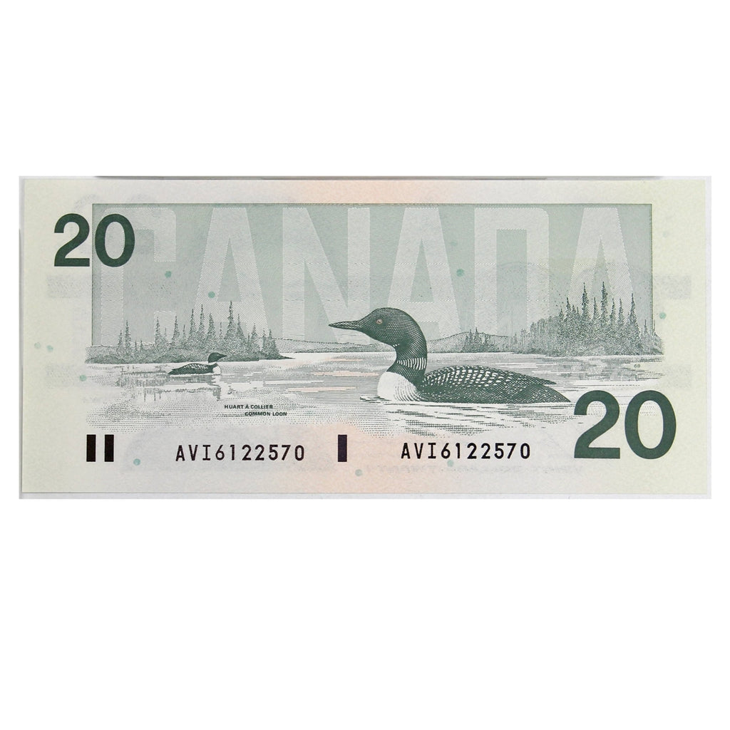 BC-58b-i 1991 Canada $20 Bonin-Thiessen, AVI, Choice Uncirculated (CUNC63)